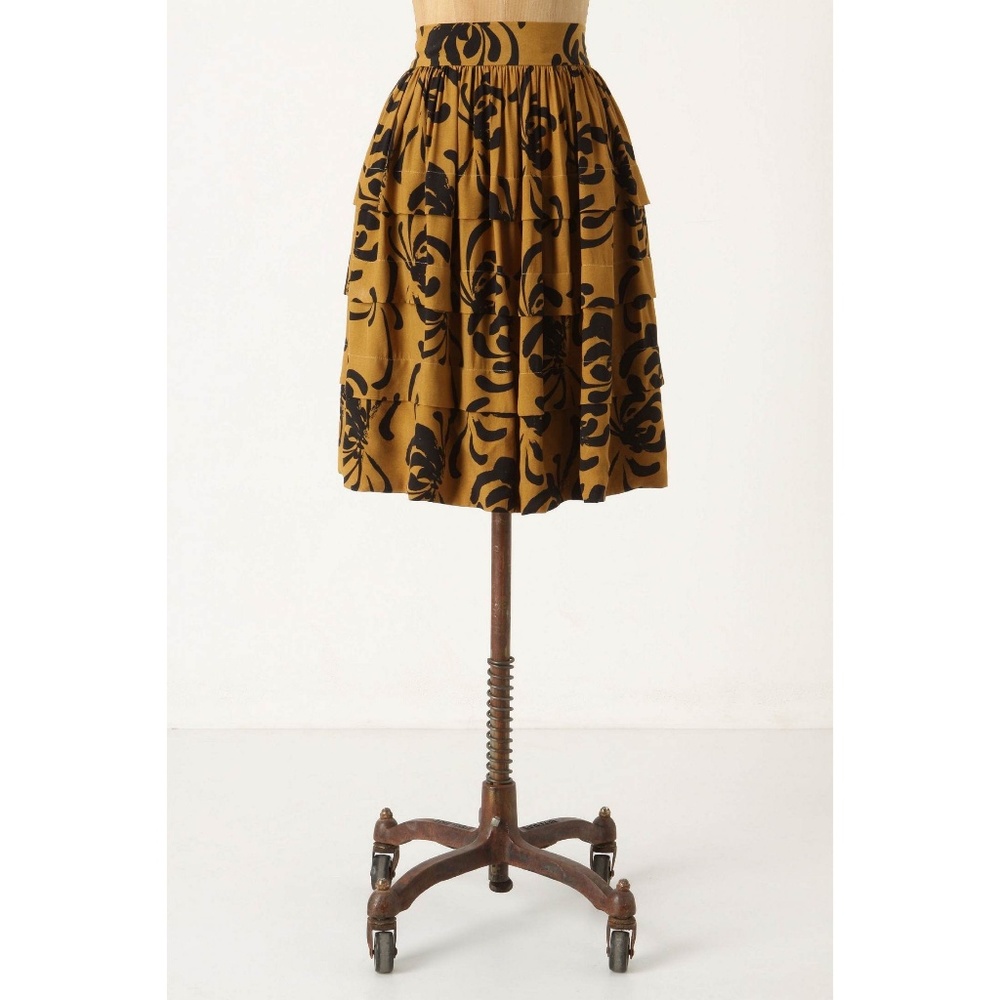 Anthropologie Sariah Calligraphy Strokes Skirt 10